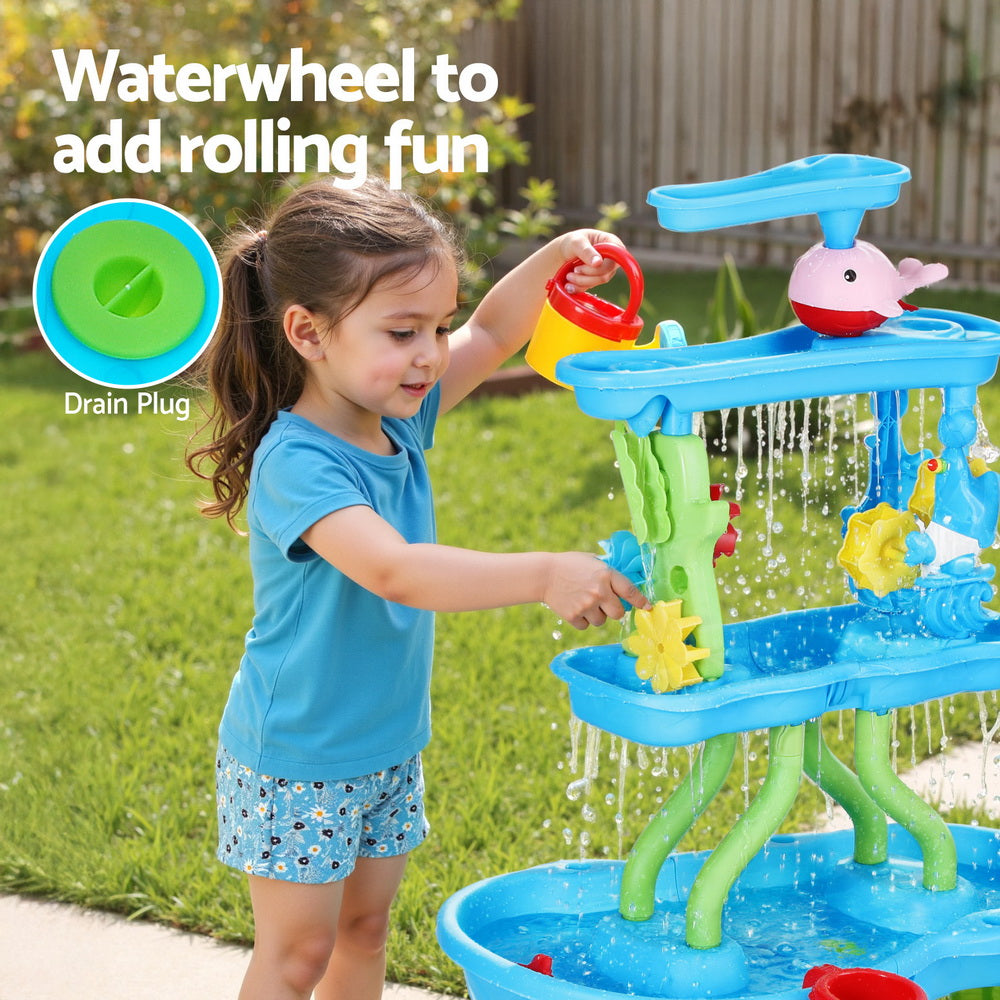 Keezi 4-Tier Kids Sand and Water Activity Table Multicolour