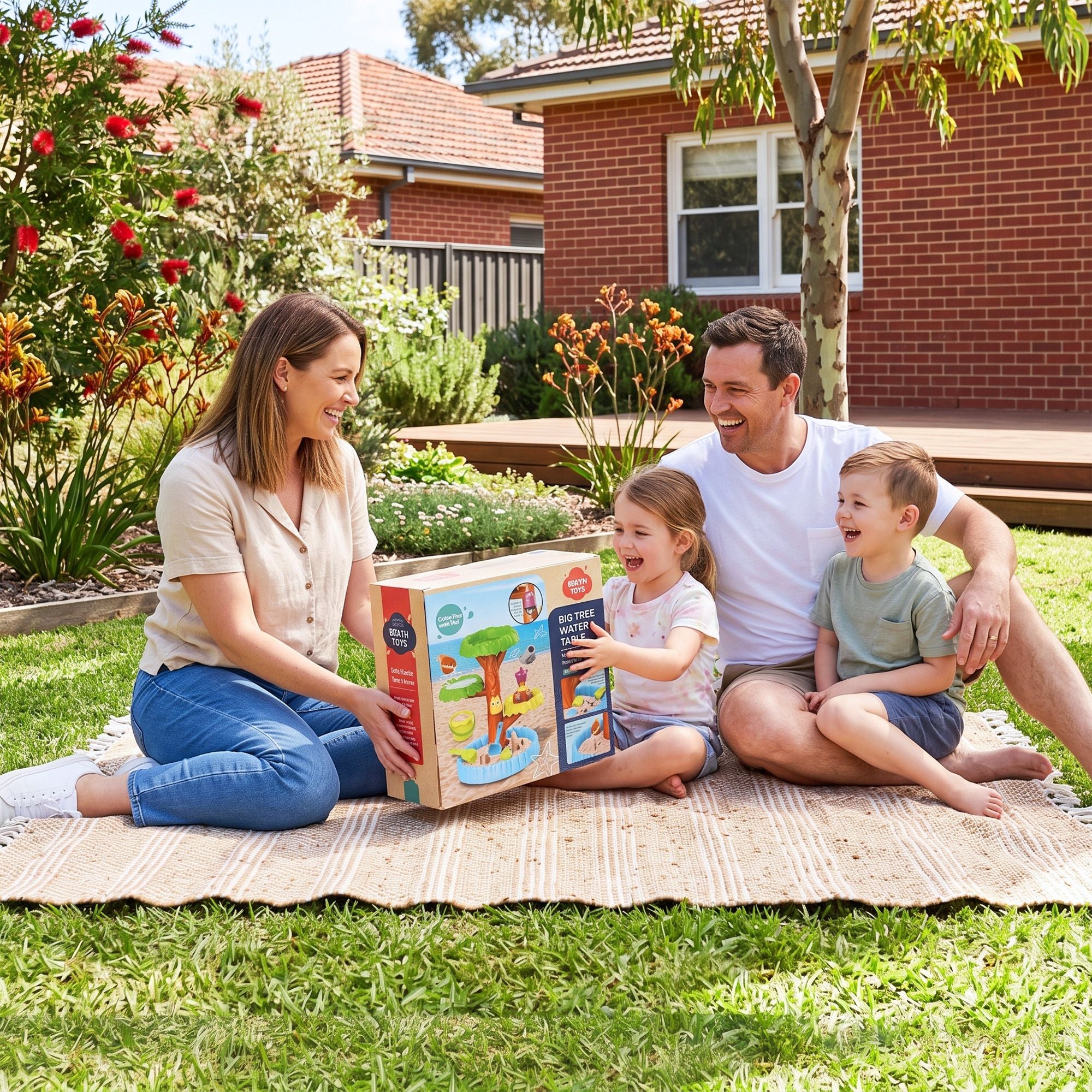 Keezi 62cm Tree Water Table Kids Sandpit Toys Set with Shovels Molds for Sand Play