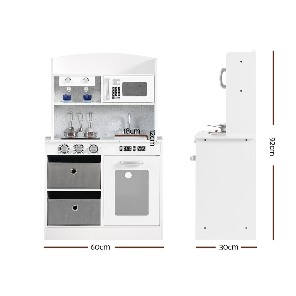 Keezi Kids Wooden Kitchen Playset Black & White