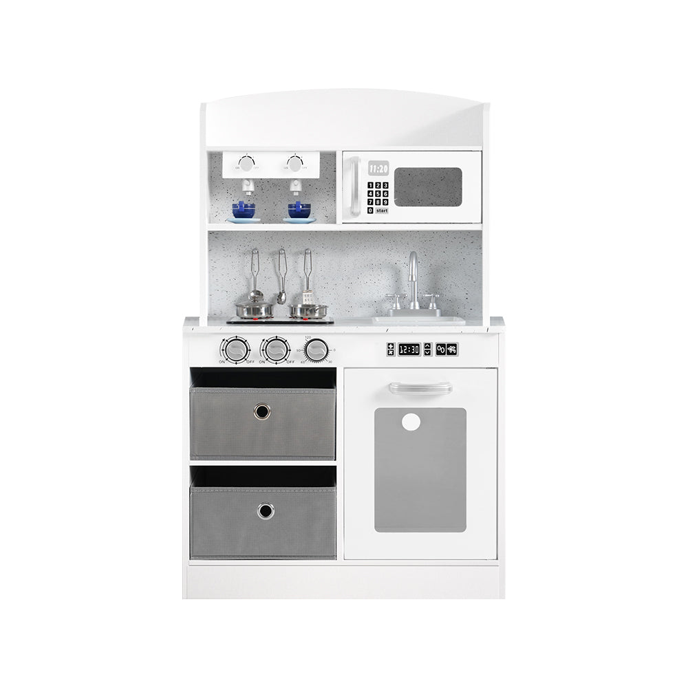 Keezi Kids Wooden Kitchen Playset Black & White