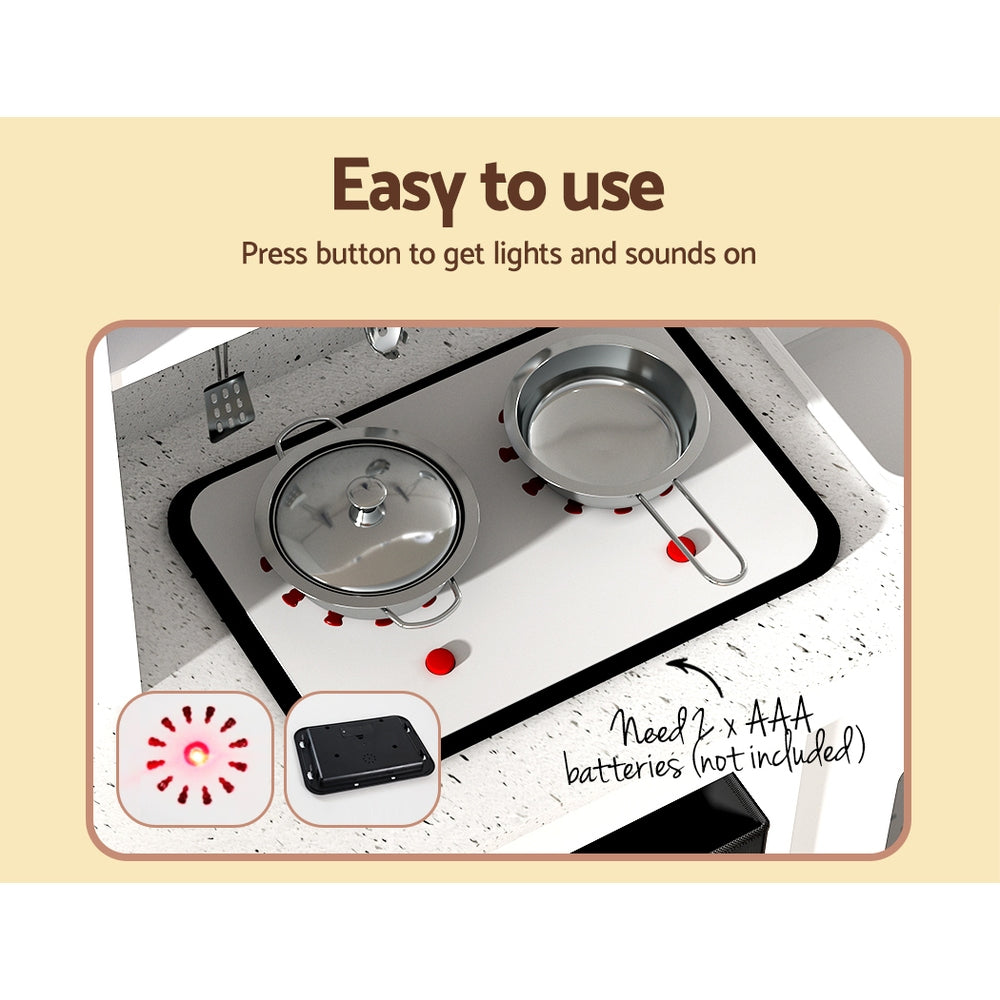 Keezi Kids Wooden Kitchen Playset Black & White