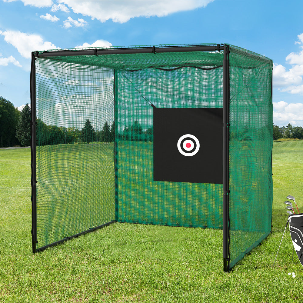 Everfit 3m Golf Practice Net Steel Frame Black Green