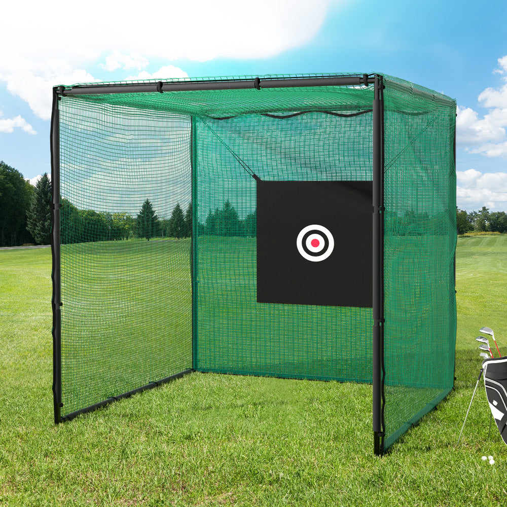 Everfit 3m Golf Practice Net Steel Frame Black Green