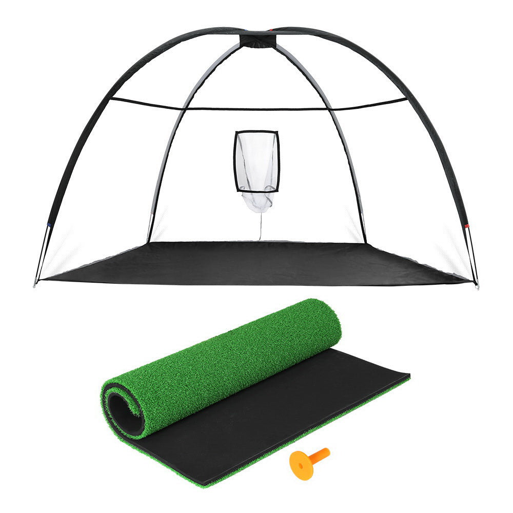 Everfit 3.5m Golf Practice Net with Driving Mat Black