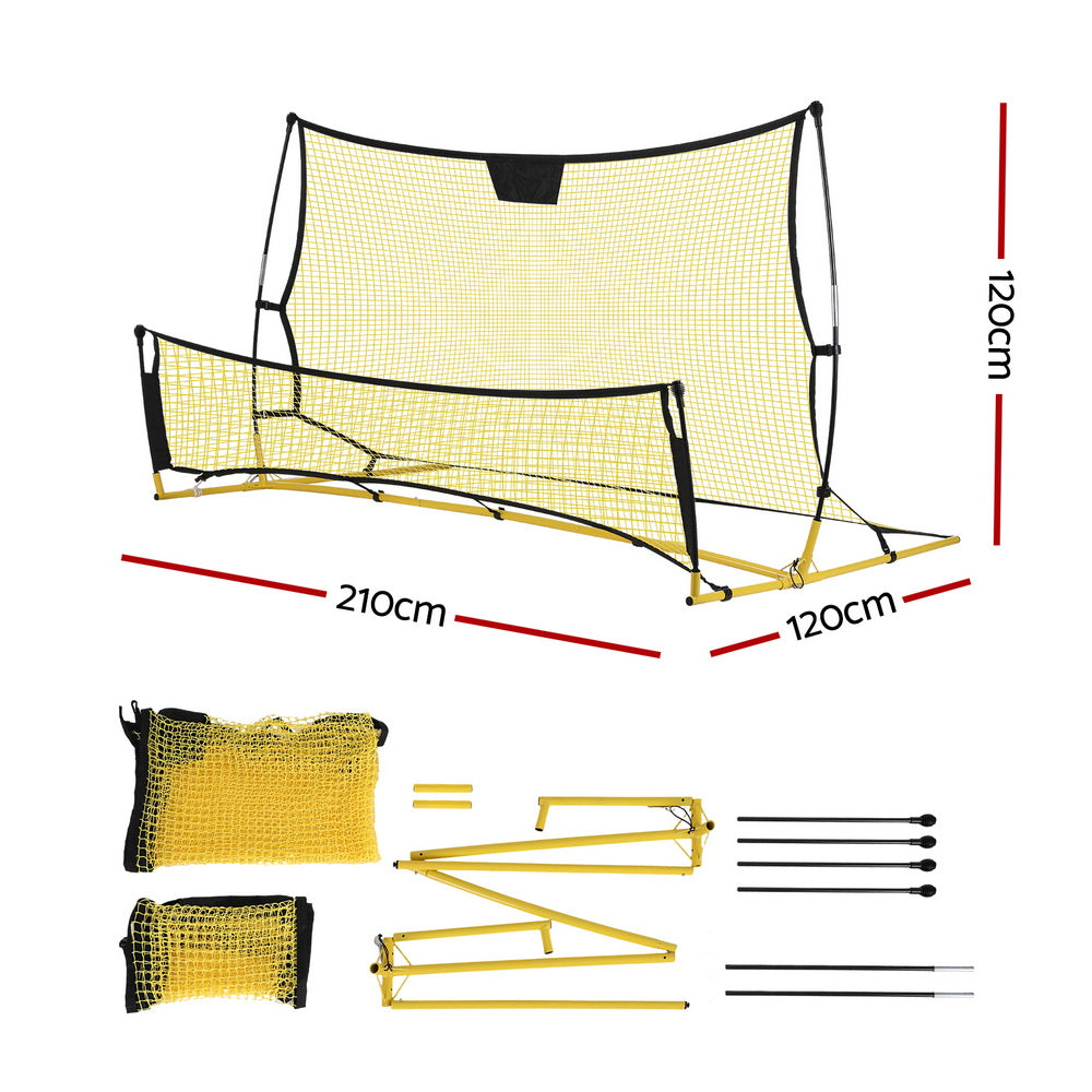 Everfit 2.1m Football Soccer Net Portable Goal Net Rebounder Sports Training Yellow