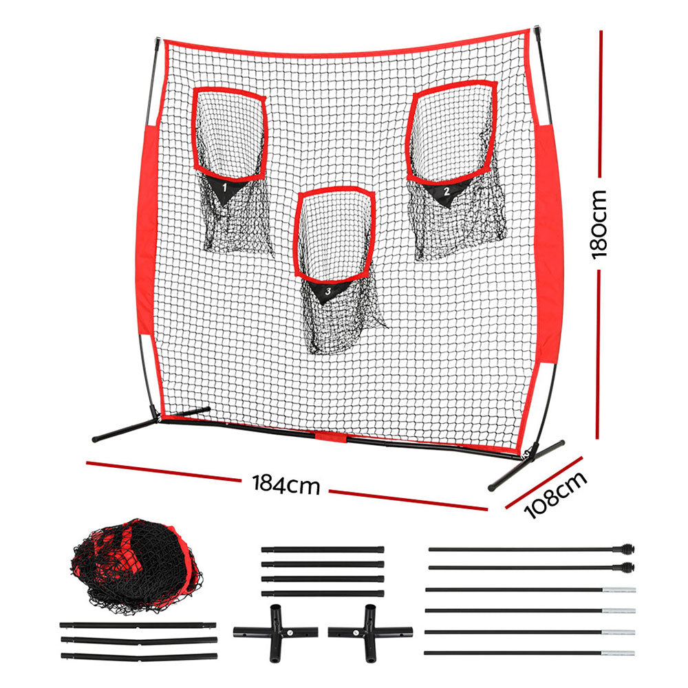 Everfit 1.8m Portable Football Soccer Net Training 3 Target Zones