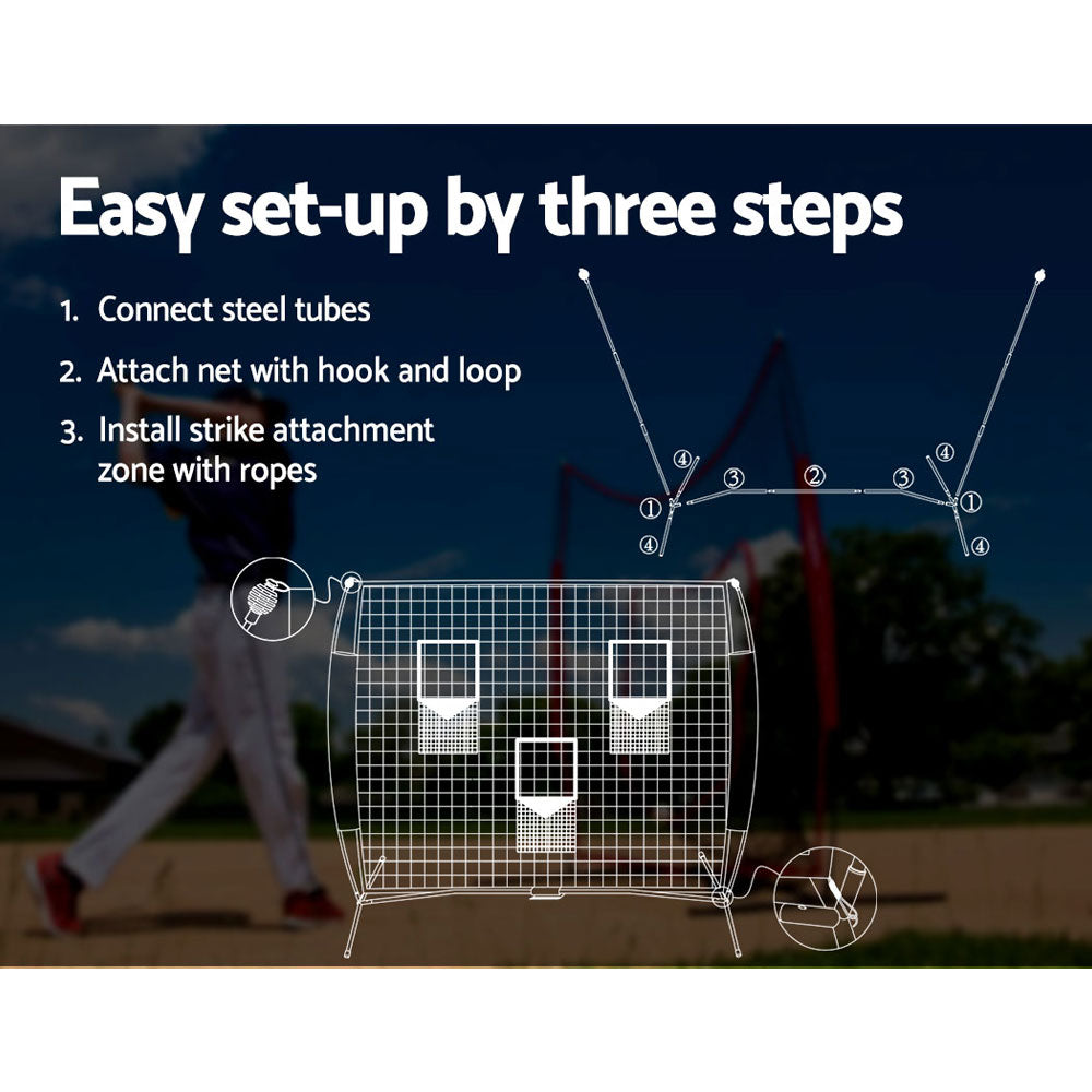Everfit 1.8m Portable Football Soccer Net Training 3 Target Zones