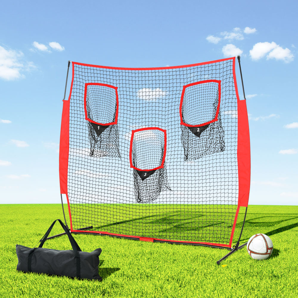 Everfit 1.8m Portable Football Soccer Net Training 3 Target Zones