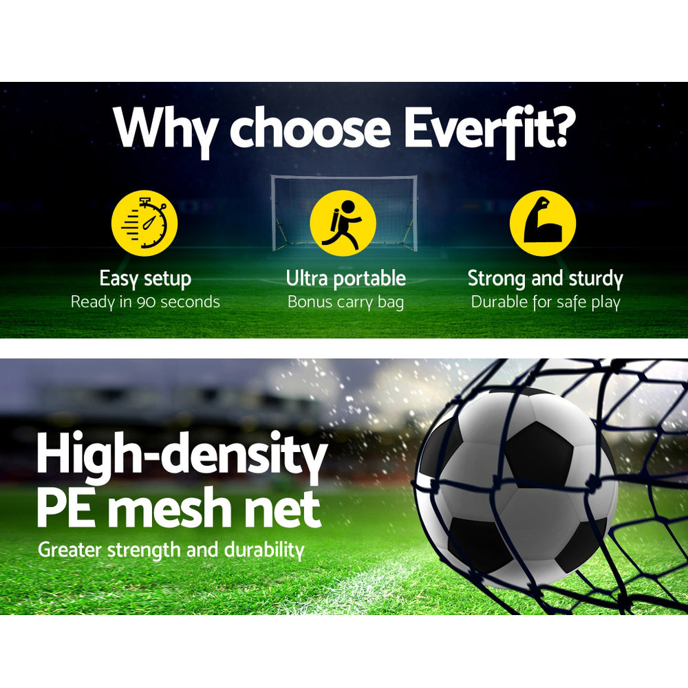 Everfit 2.4m Portable Soccer Goal Net Rebounder Training