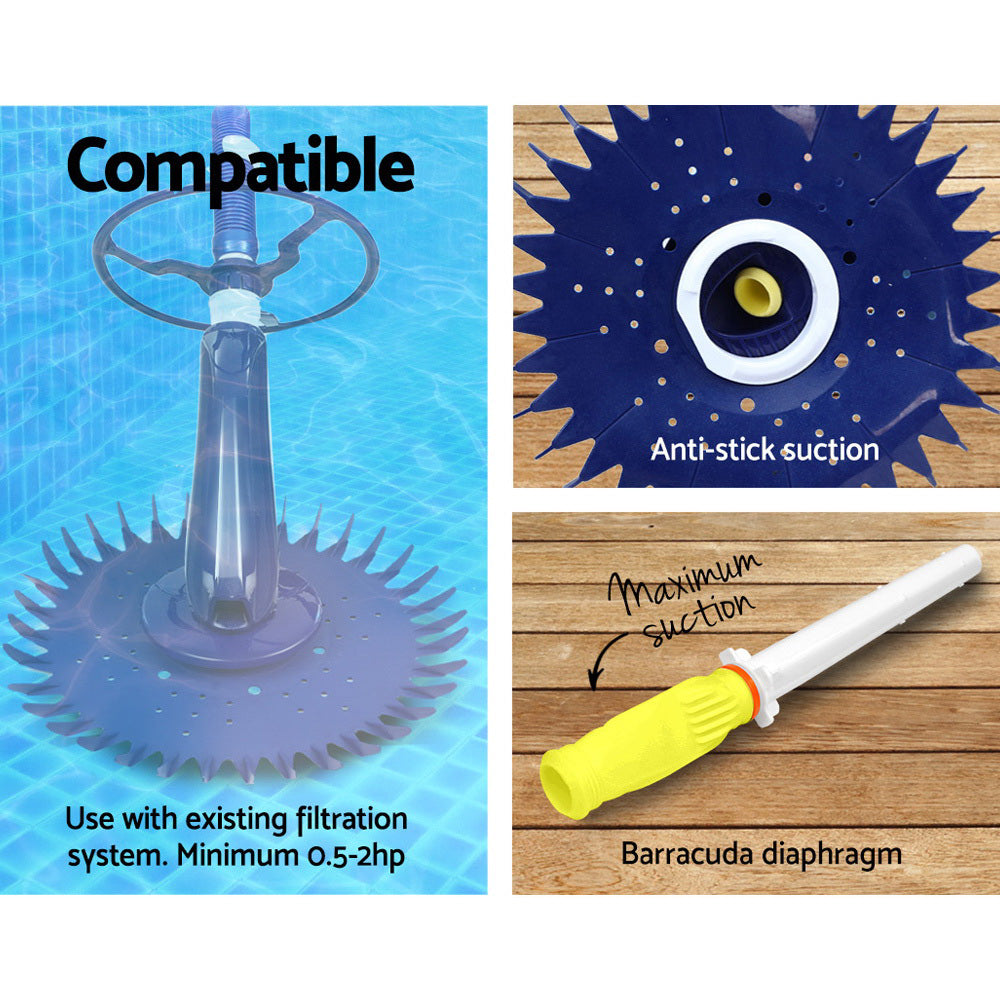Aquabuddy Automatic Pool Cleaner 10m Hose Floor Wall Vacuum