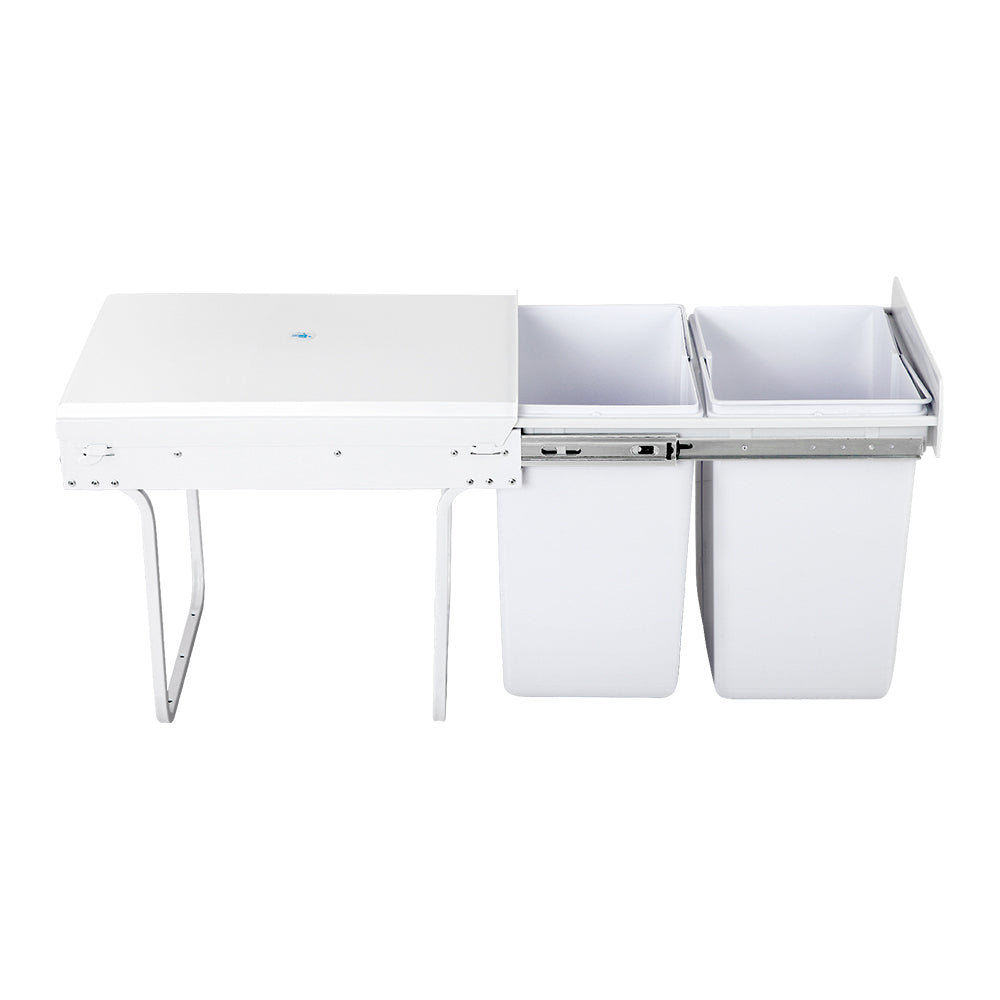 Cefito 40L Dual Pull Out Kitchen Bin Double Basket White
