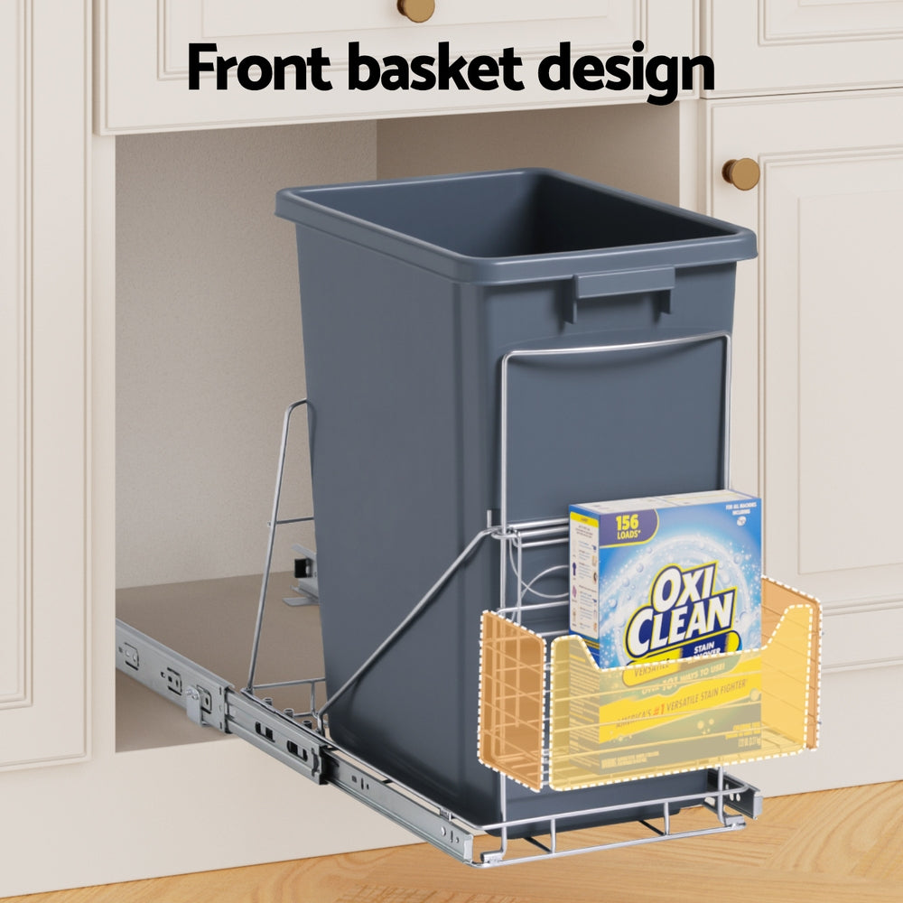 Cefito 40L Pull-Out Kitchen Cabinet Bin Grey