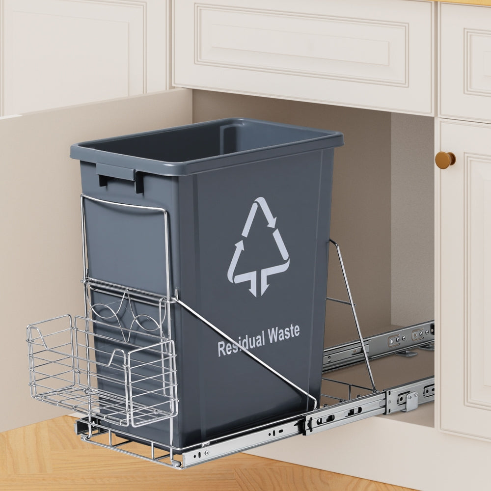 Cefito 40L Pull-Out Kitchen Cabinet Bin Grey