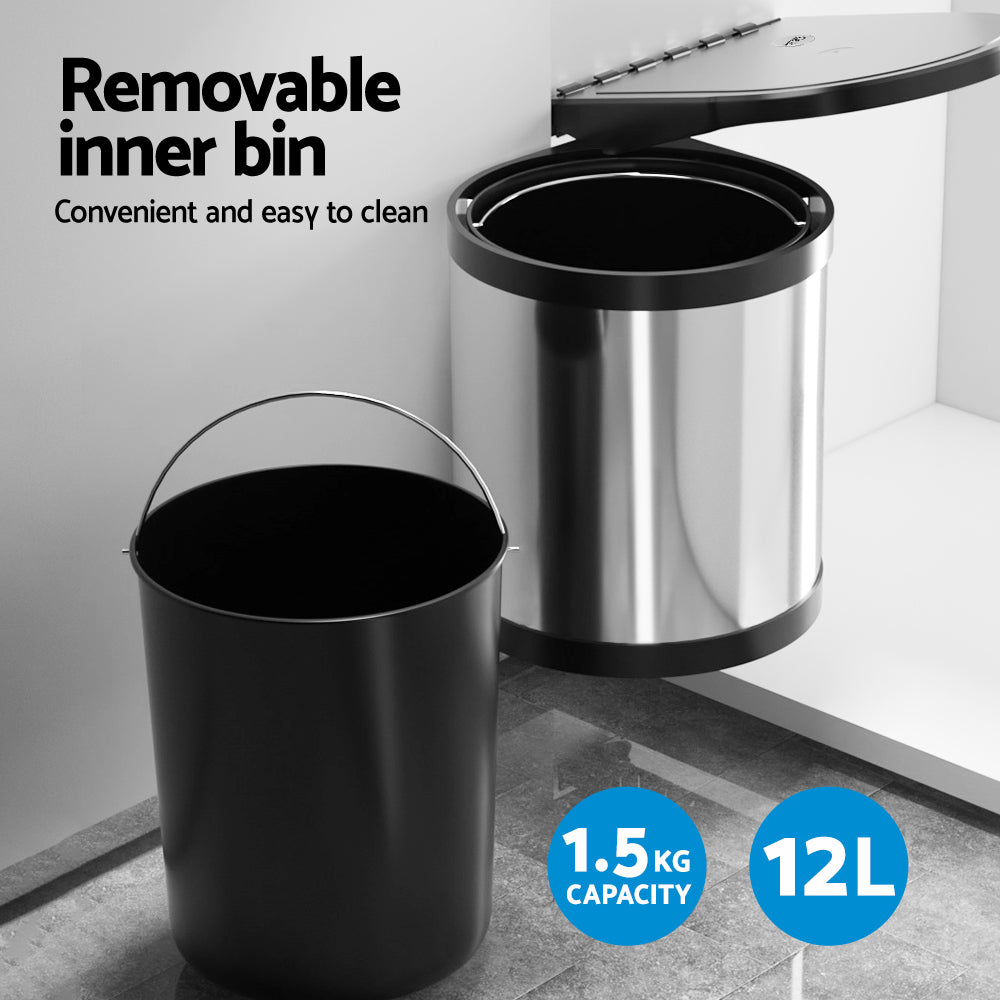 Cefito 12L Pull Out Swing Bin Stainless Steel