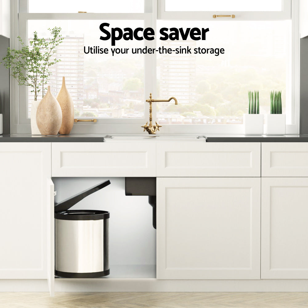 Cefito 12L Pull Out Swing Bin Stainless Steel