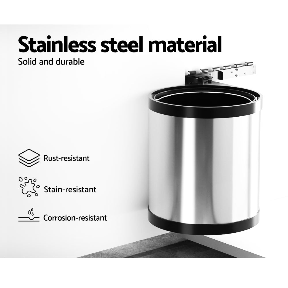 Cefito 12L Pull Out Swing Bin Stainless Steel