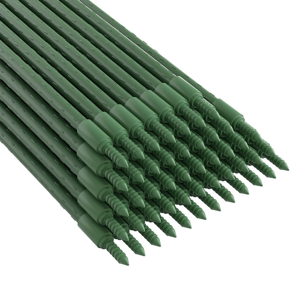 48pcs Metal Plant Support Stakes, Plastic Coated, Green Fingers