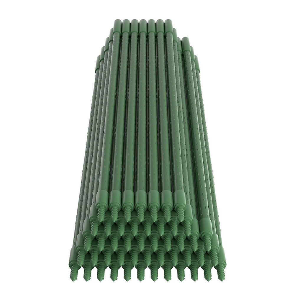 48pcs Metal Plant Support Stakes, Plastic Coated, Green Fingers