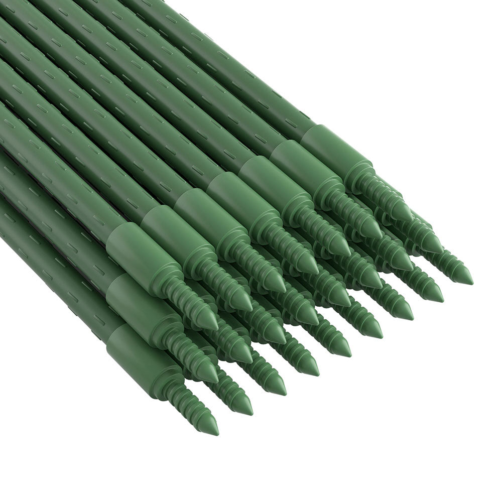 24pcs Metal Plant Support Stakes with Ridged Surface - Green Fingers