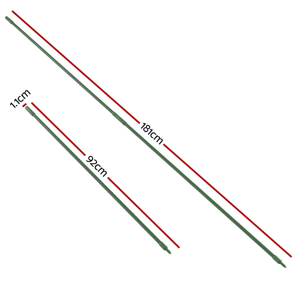 Green Fingers 92cm Metal Plant Stakes Set of 24 Green