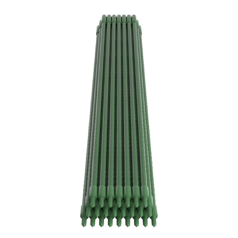 24pcs Metal Plant Support Stakes with Ridged Surface - Green Fingers