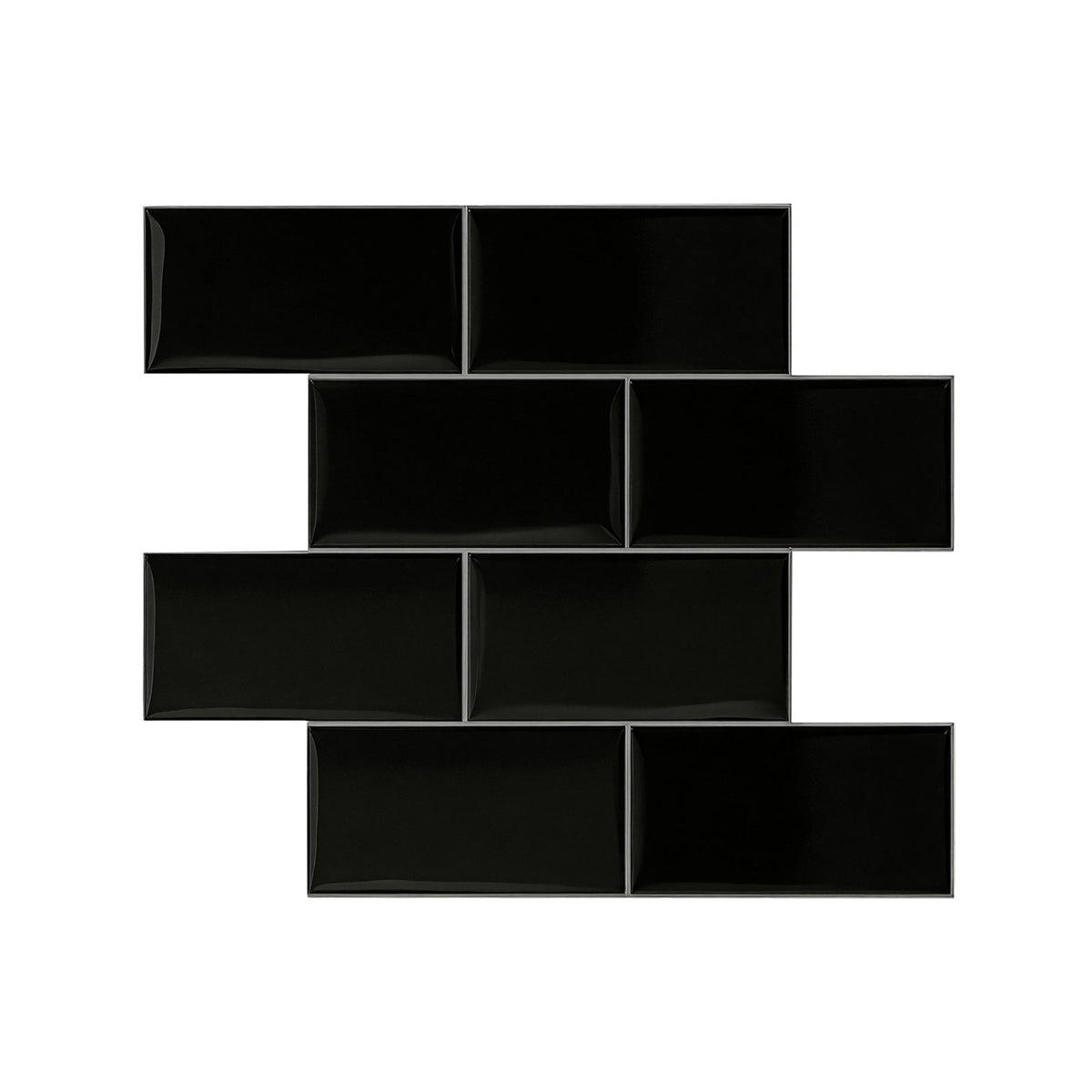 Artiss 3D Peel and Stick Subway Wall Tiles 10 Sheets Black