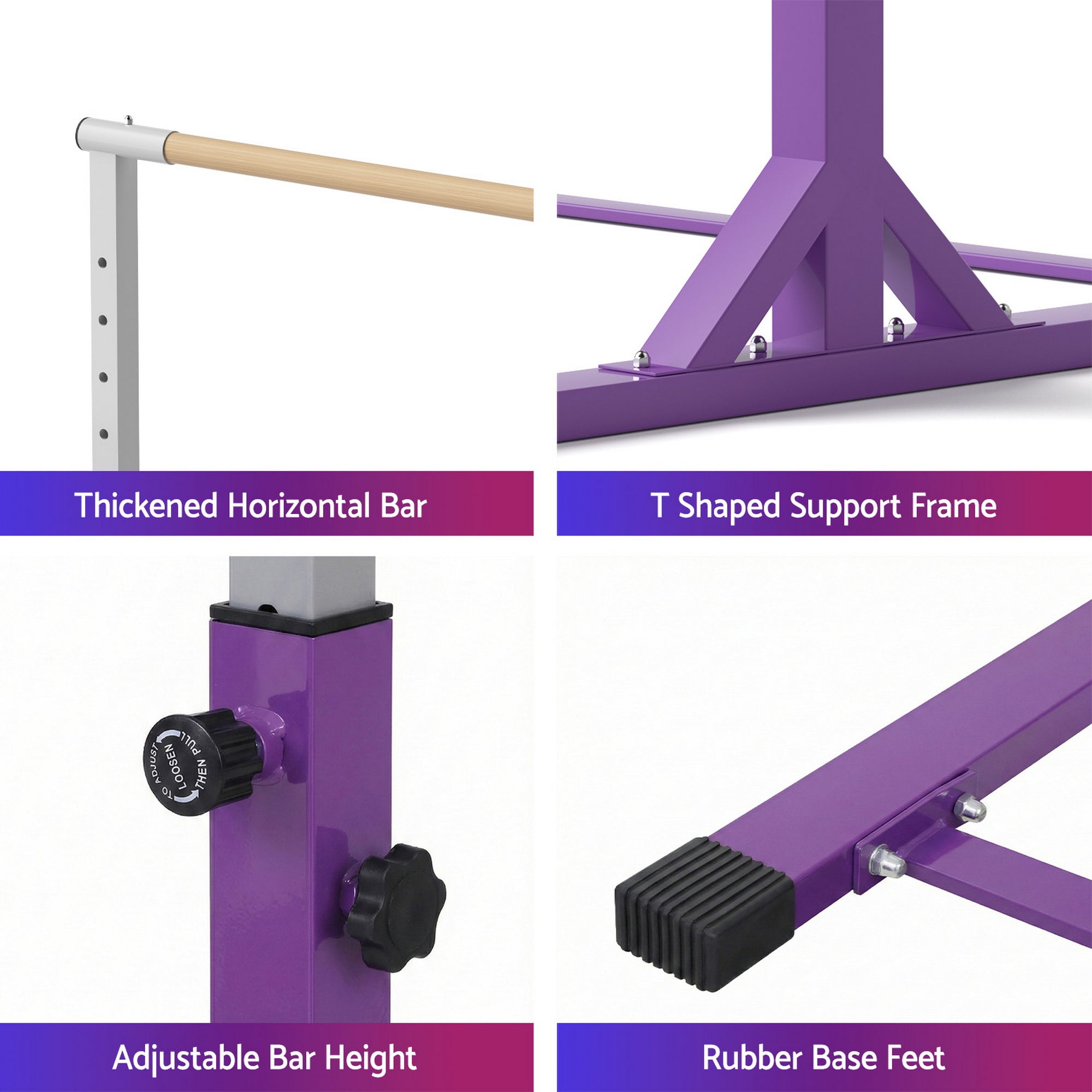 Everfit Kids Gymnastics Bar Pull Up Station Monkey Bar Adjustable Indoor Garden