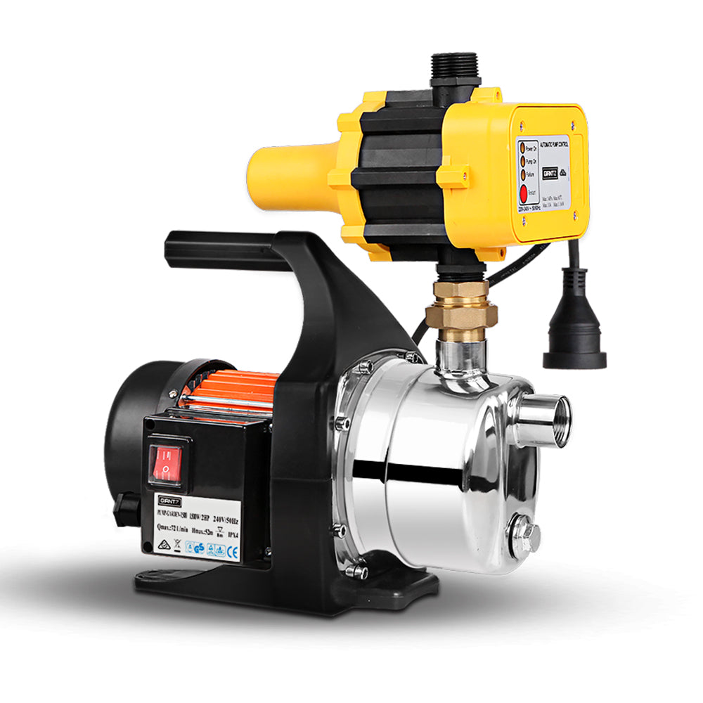 Giantz Garden Water Pump 1500W High Pressure Rain Tank Yellow
