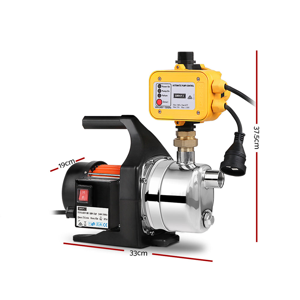 Giantz Garden Water Pump 1500W High Pressure Rain Tank Yellow