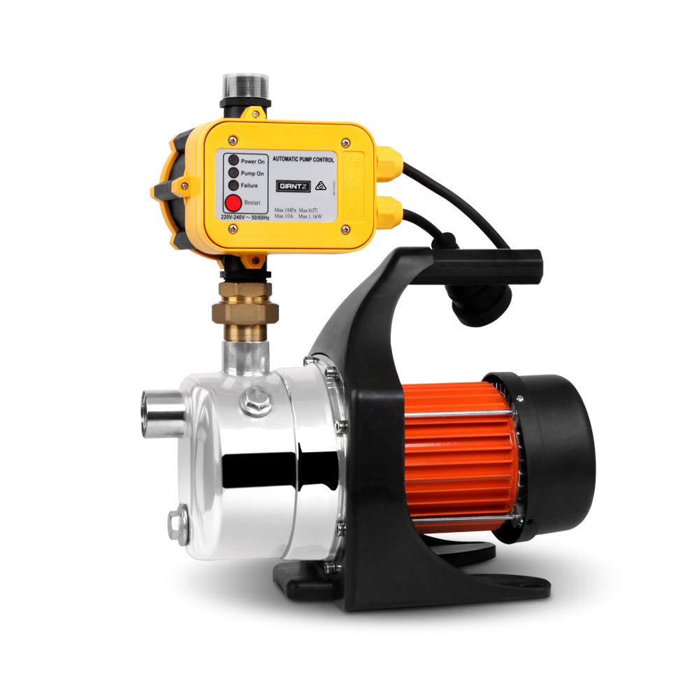 Giantz Garden Water Pump 1500W High Pressure Rain Tank Yellow