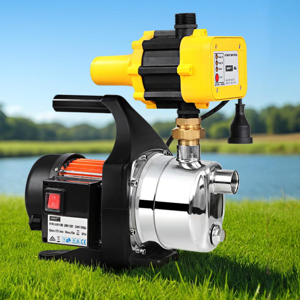 Giantz Garden Water Pump 1500W High Pressure Rain Tank Yellow