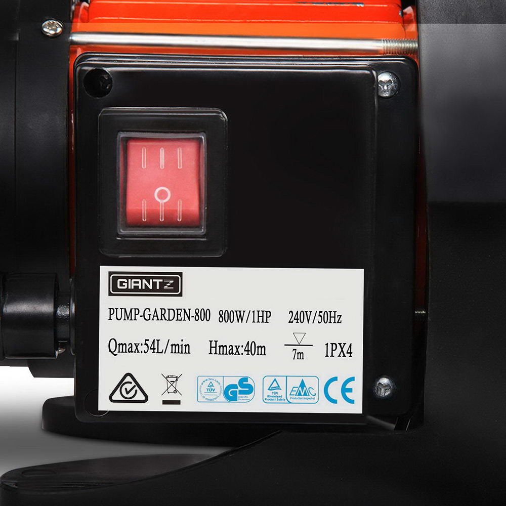 Giantz 800W Garden Water Pump High Pressure Stainless Steel
