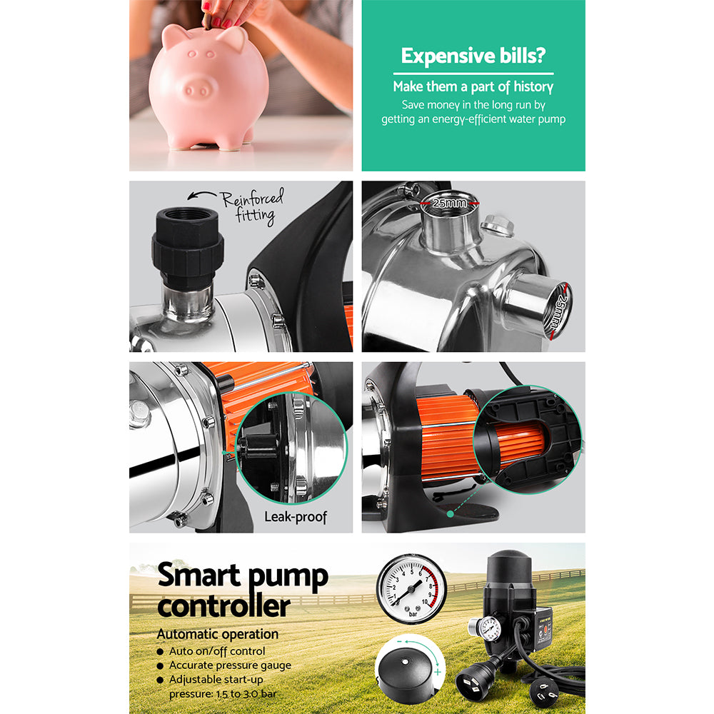 Giantz 800W Garden Water Pump High Pressure Black