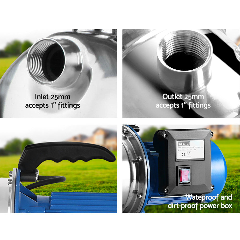 Giantz 1100W Garden Jet Pump High Pressure Stainless Steel