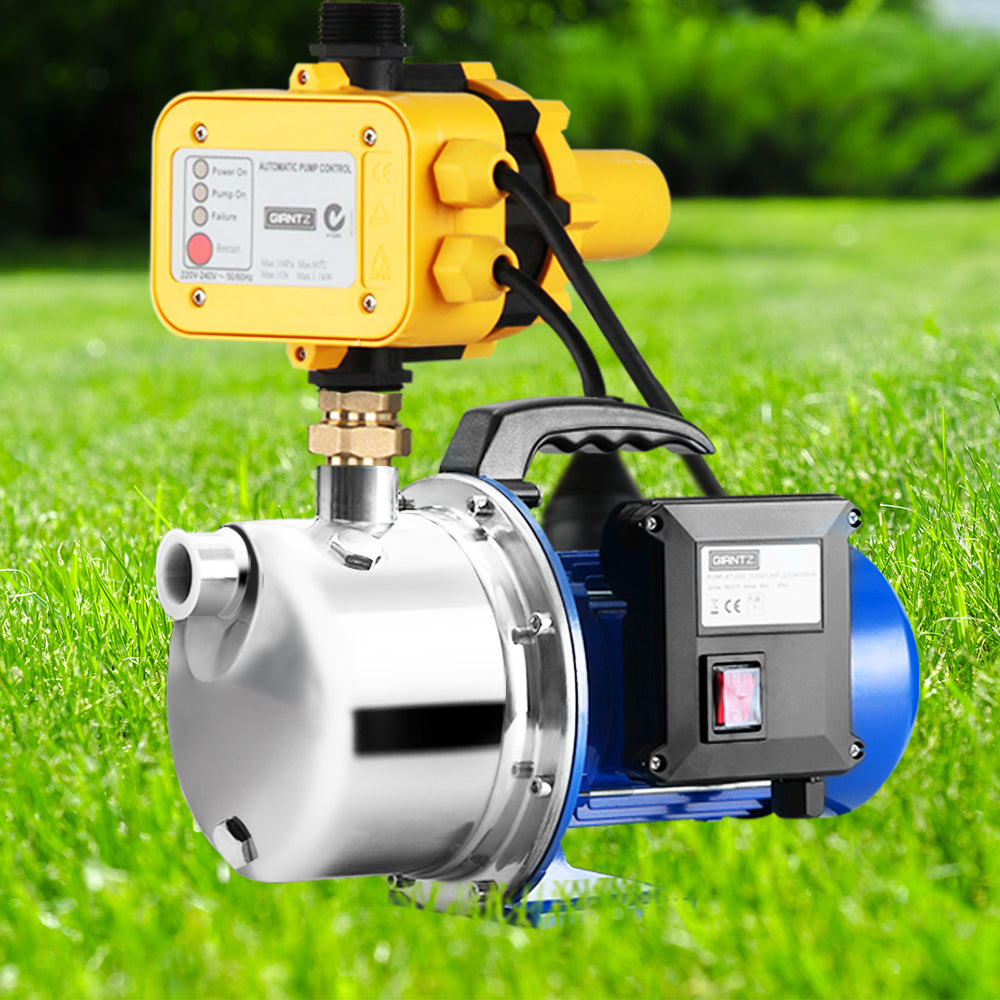 Giantz 4600L/H High Pressure Garden Water Pump Stainless Steel Jet with Controller
