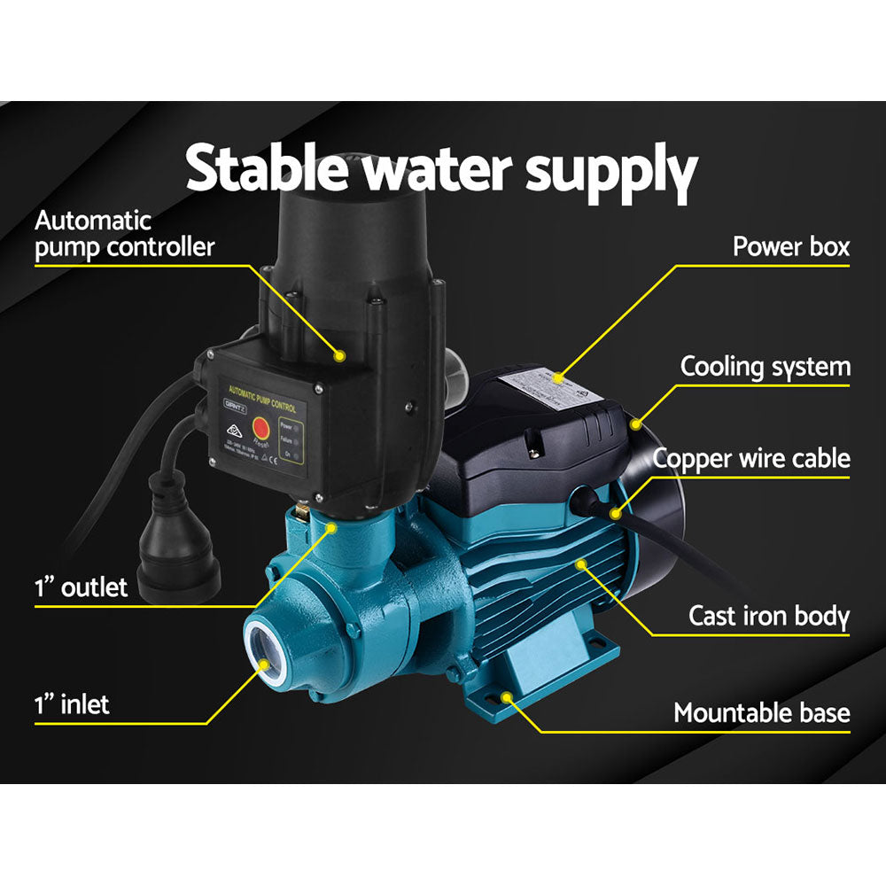 Giantz QB60 Peripheral Water Pump Auto Irrigation Black
