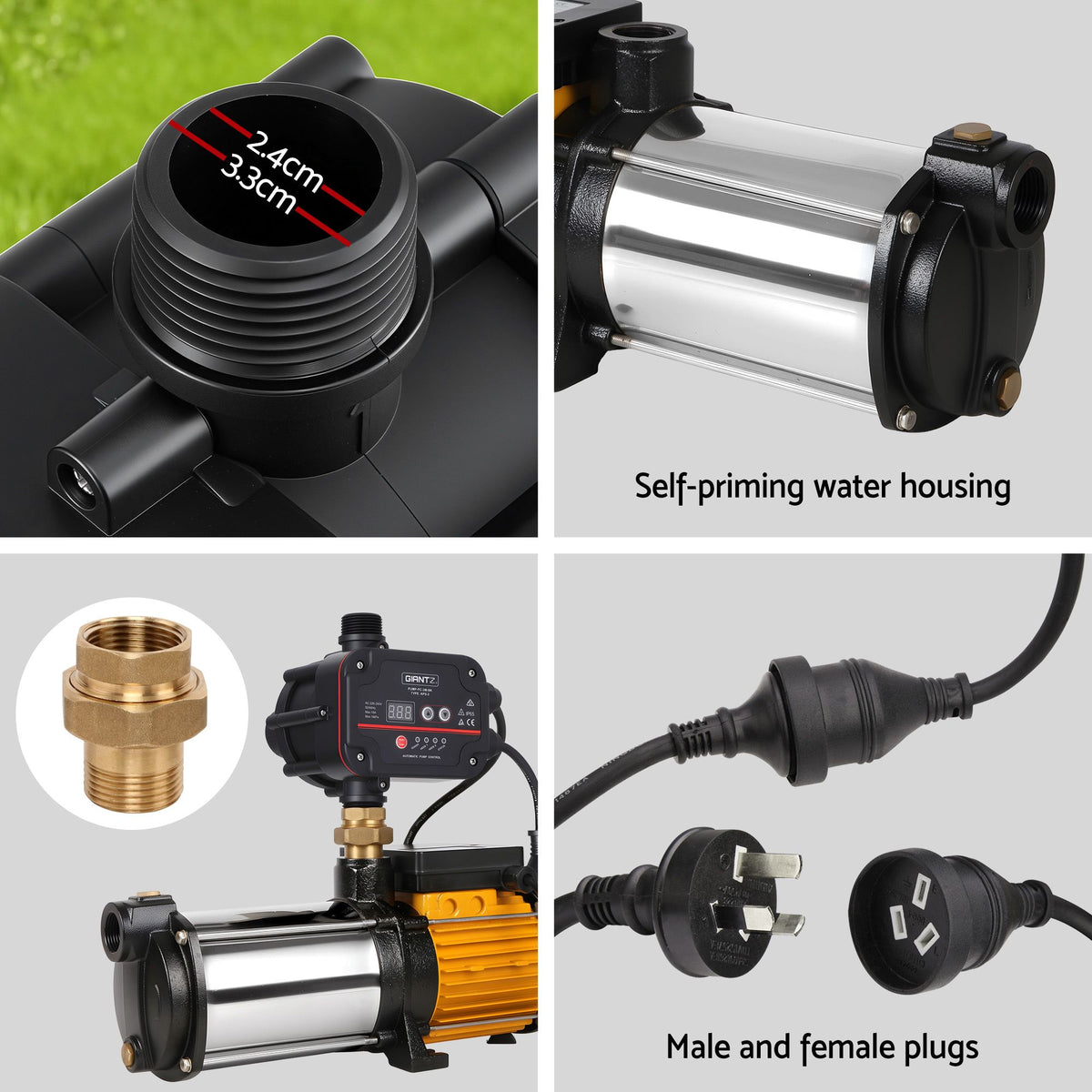 Giantz 4-Stage Water Pump Auto Controller Farm Irrigation Stainless Max. 2000W