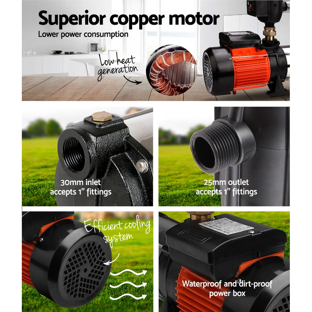 Giantz 1800W High Pressure Garden Water Pump 5-Stage Black
