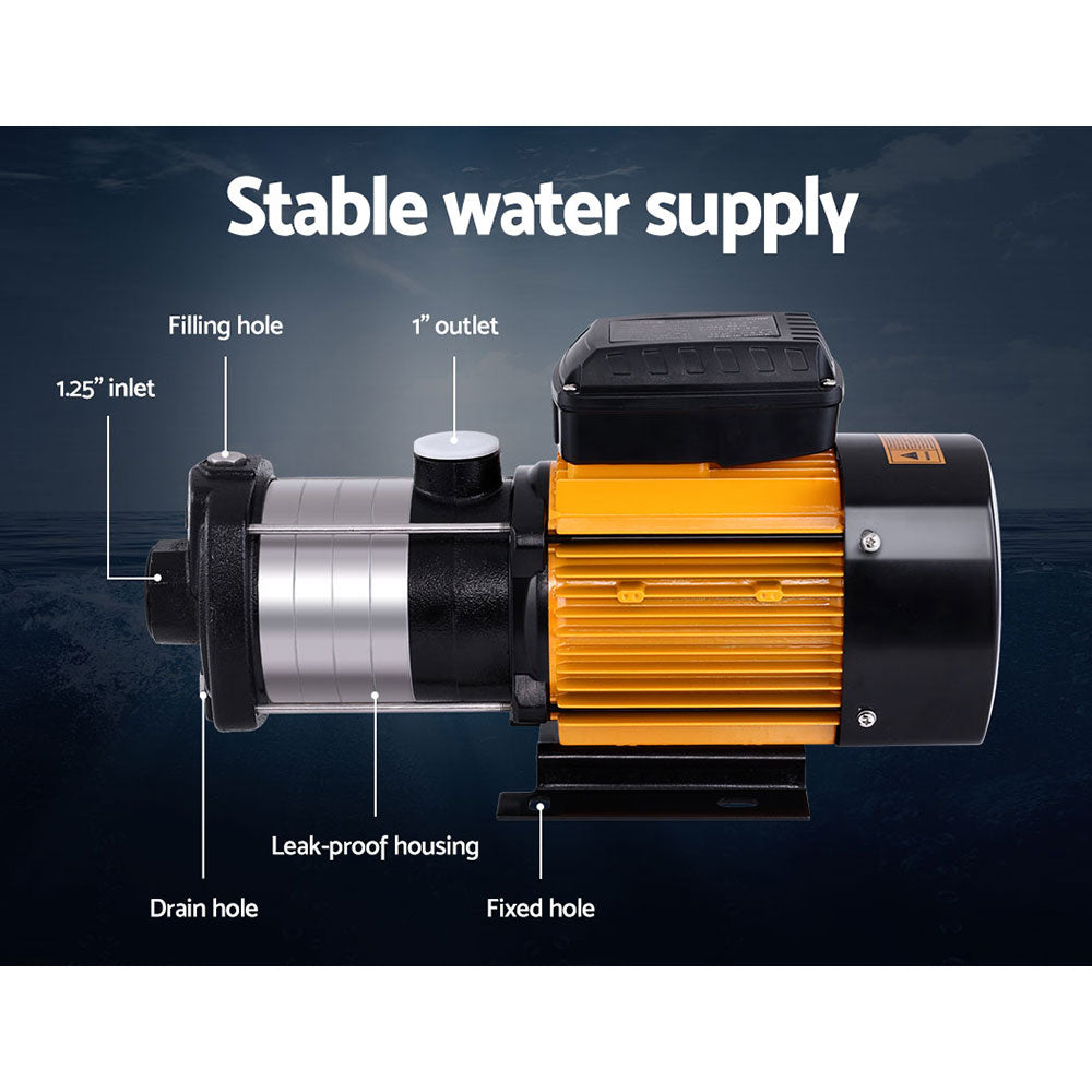 Giantz Garden Water Pump High Pressure 2000W 5-Stage Tank Irrigation Black