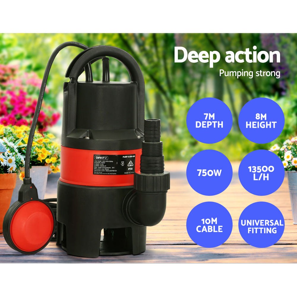 Giantz 750W Submersible Water Pump Dirty/Clean Flood Pond Pool