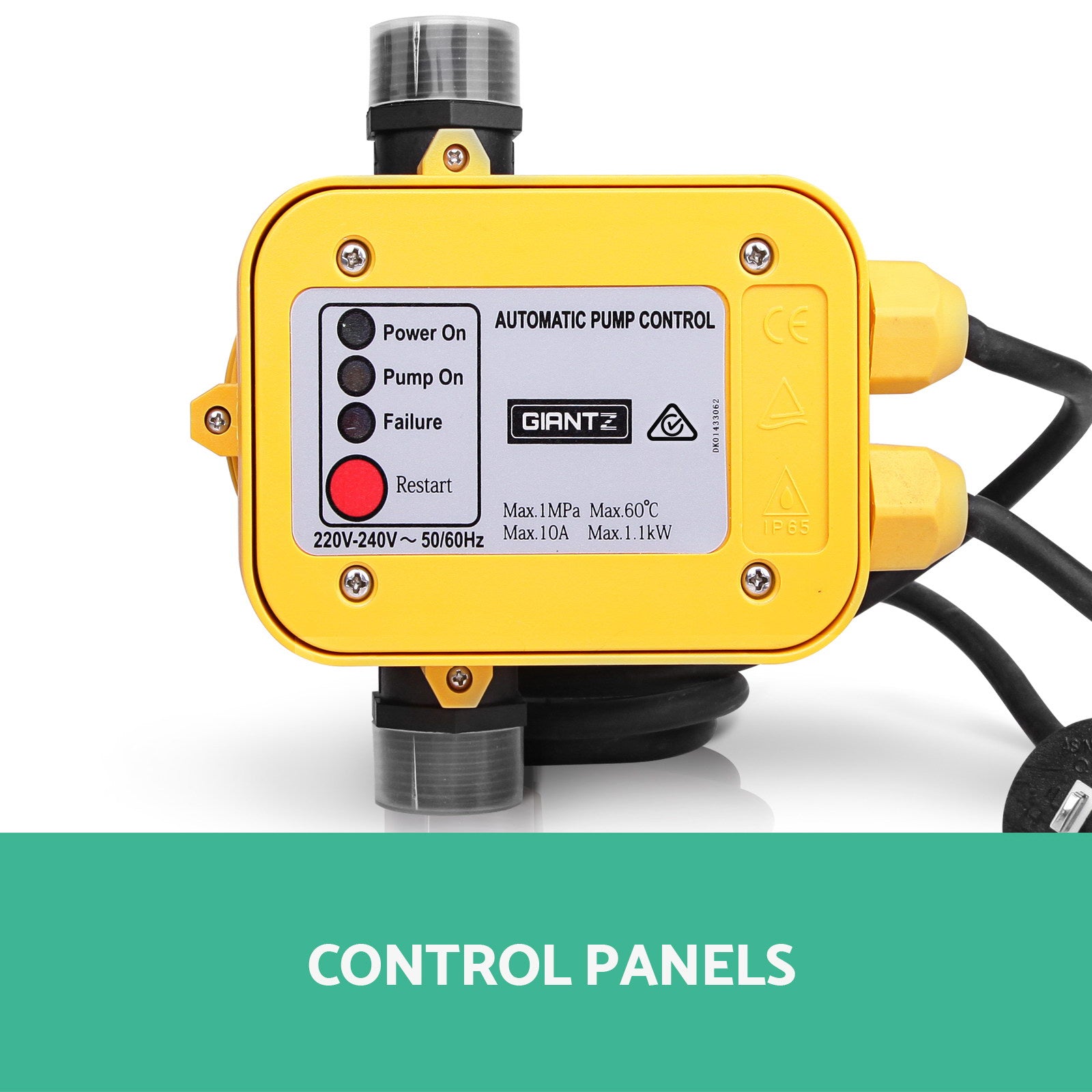 Giantz Automatic Water Pressure Pump Controller Yellow