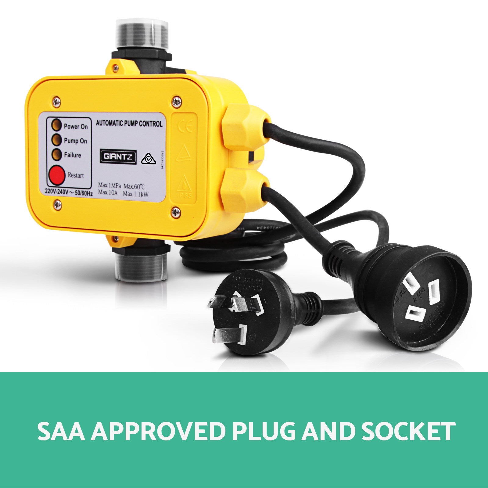Giantz Automatic Water Pressure Pump Controller Yellow