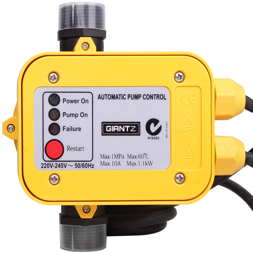 Giantz Automatic Water Pressure Pump Controller Yellow