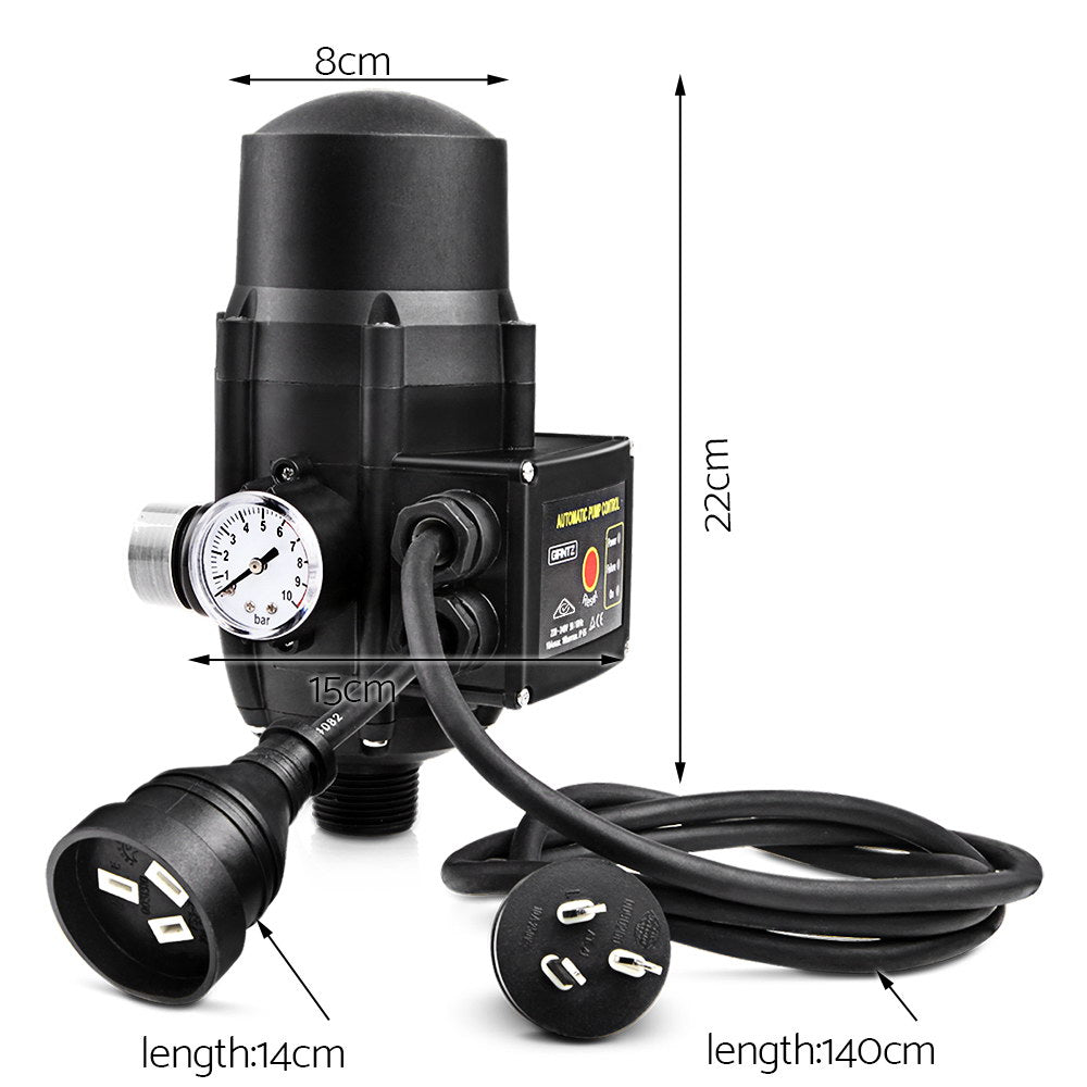Giantz Electronic Water Pressure Pump Controller Auto Switch Black