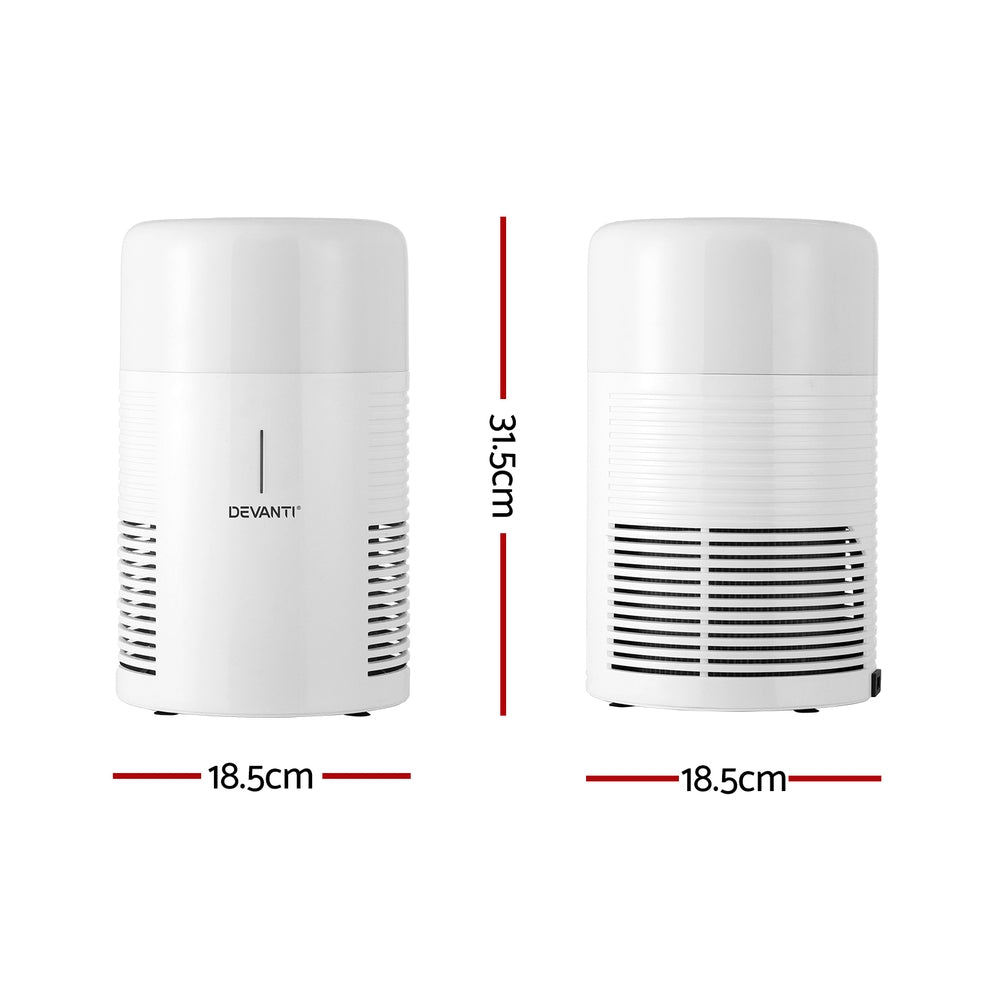 Devanti Home Air Purifier HEPA Filter Dust Sensor PM2.5 Remover White