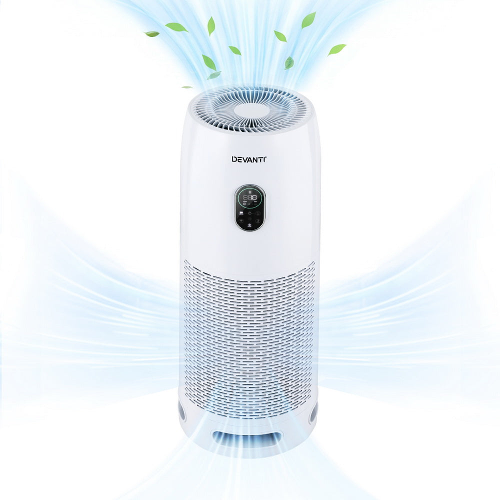 Devanti Air Purifier 500m³/h HEPA 4-Stage White