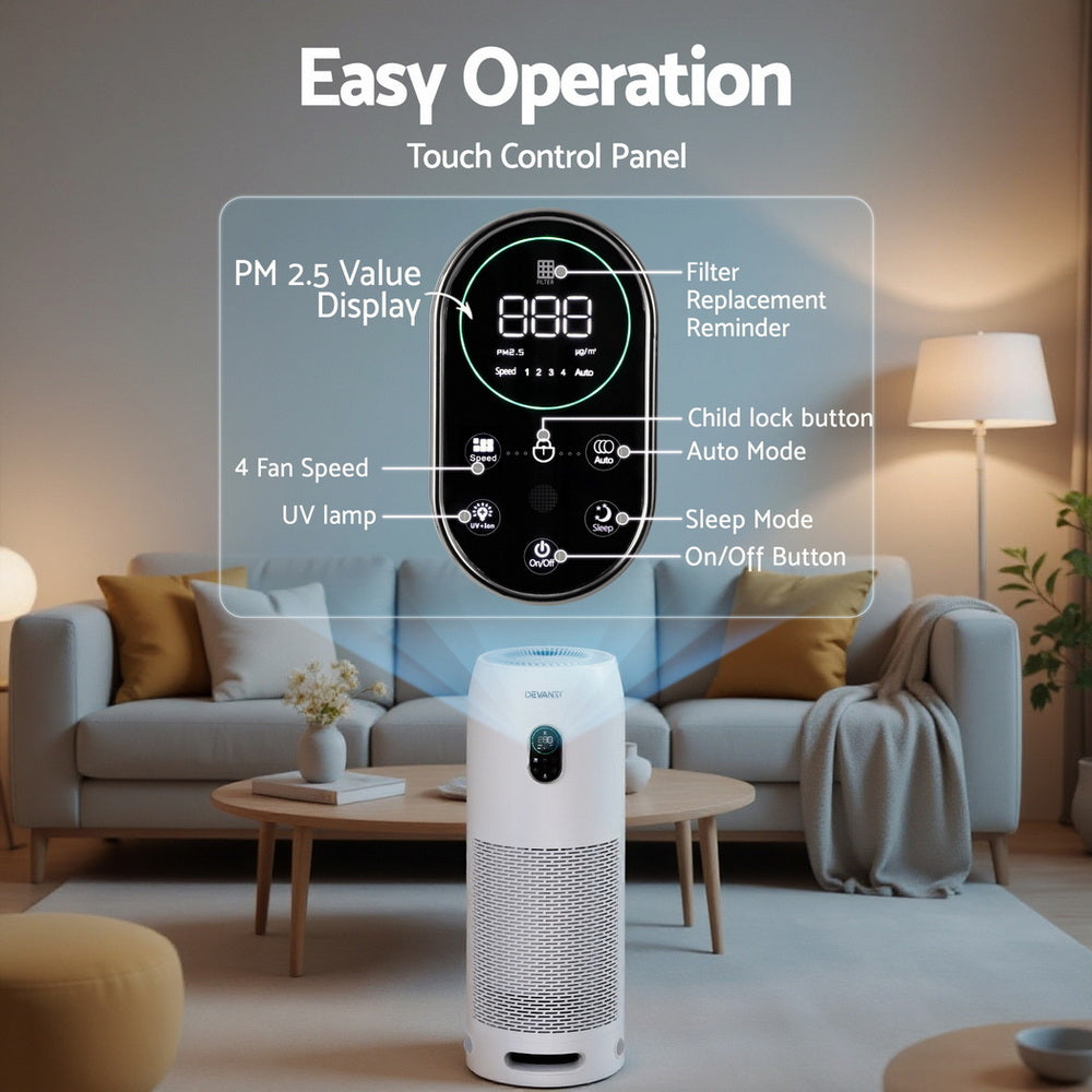 Devanti Air Purifier 4 Stage HEPA with Replacement Filter