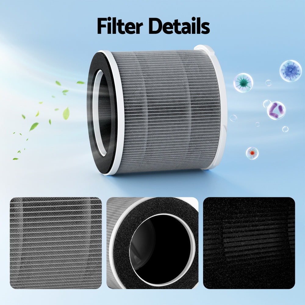 Devanti Air Purifier Replacement Filter HEPA H11 Carbon 3-Layer White