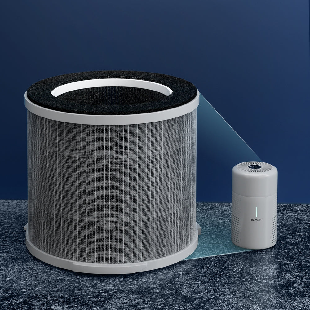 Devanti Air Purifier Replacement Filter HEPA H11 Carbon 3-Layer White