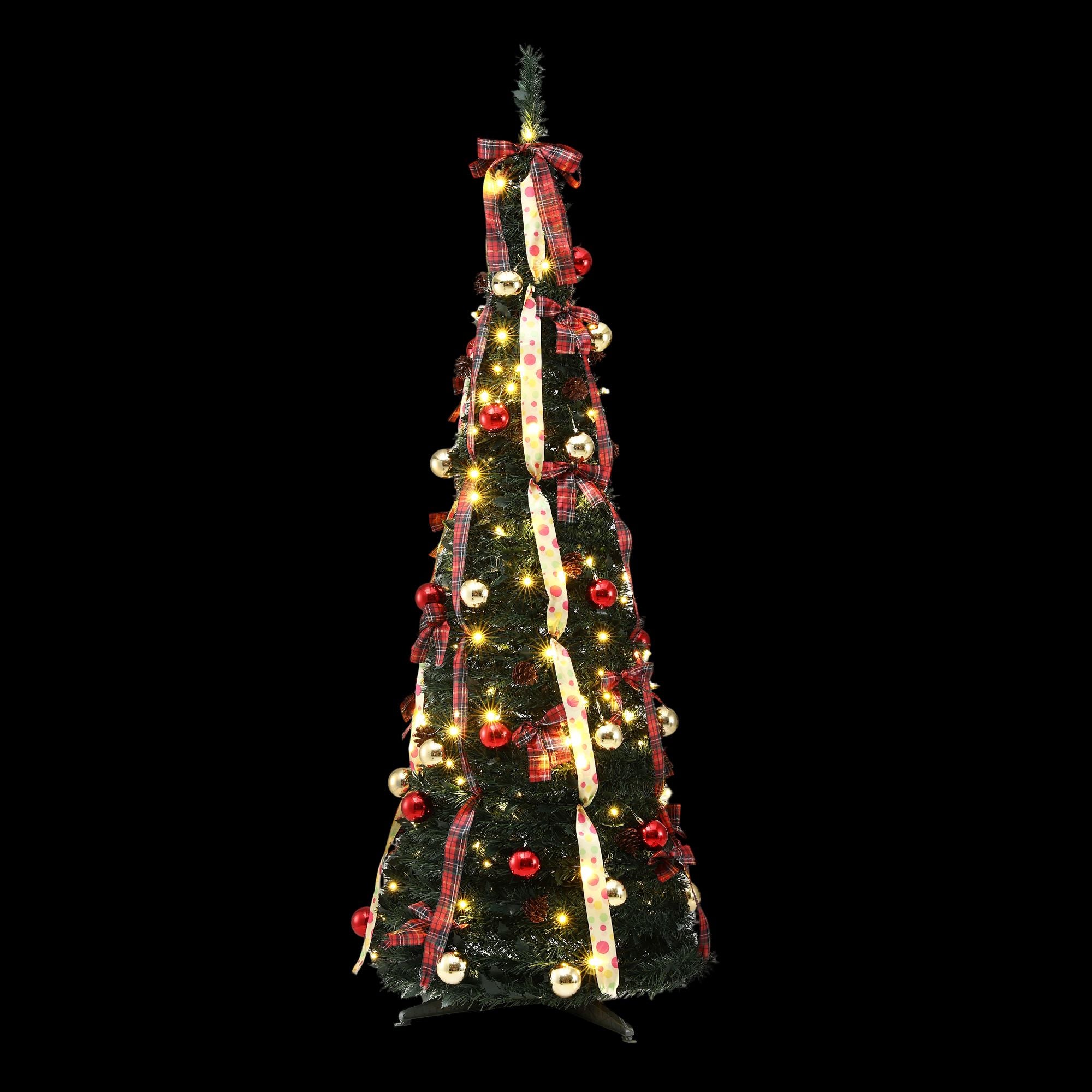 Jingle Jollys Pop Up Christmas Tree Pre Decorated Artificial Christmas Tree 197cm